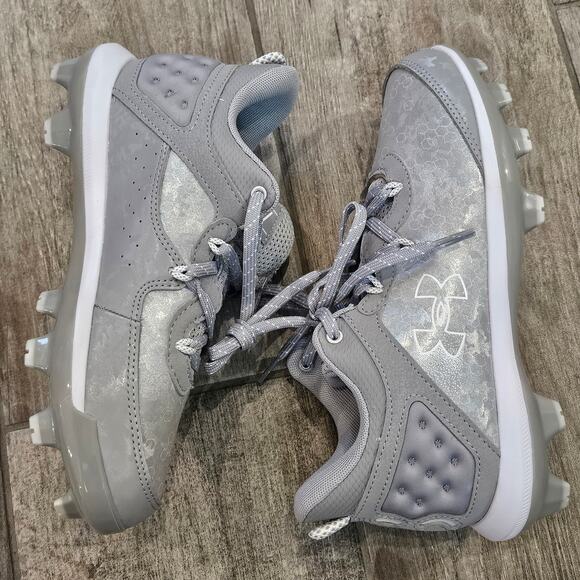 Under Armour Harper 8 TPU Jr Boys Youth Baseball Cleats Gray Size 5Y NEW